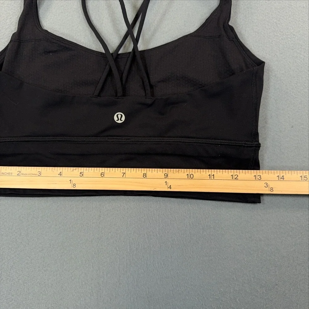 Lululemon Free To Be Serene Longline Sports Bra Black Strappy Back Size 6